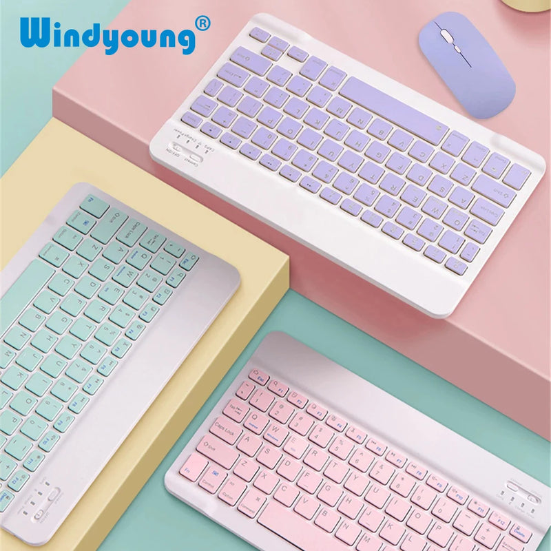 Mini teclado bluetooth e mouse para ipad, xiaomi, samsung, huawei, telefone, tablet, magro, sem fio, android, ios, windows