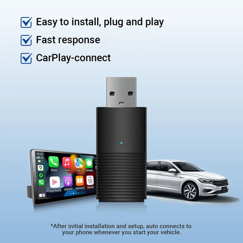 Mini adaptador sem fio Apple CarPlay, Dongle de carro, Bluetooth, WiFi, conexão rápida, Plug and Play para OEM  2024