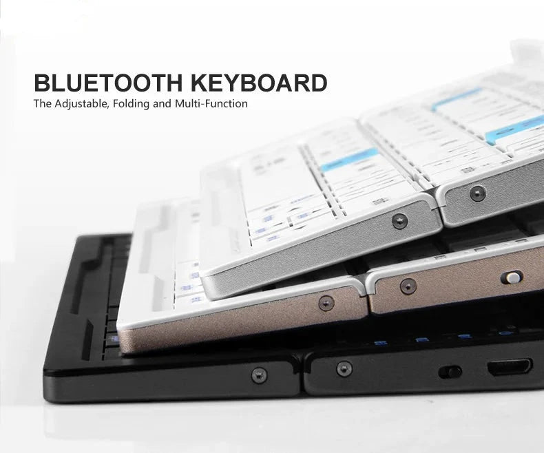 BOW-Mini Teclado Bluetooth Dobrável, Teclado Sem Fio, Suporte 3 Dispositivos, Suporte, Recarregável, Telefone, Tablet
